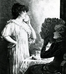 Ellen Terry Visiting Sarah Bernhardt in Her Dressing Room at the Royal English Opera House, c.1881
